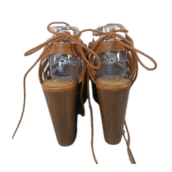 Steve Madden Platform Wedge Sandals Women's Size 8M Lace-up Gladiator Heels - Picture 3 of 14